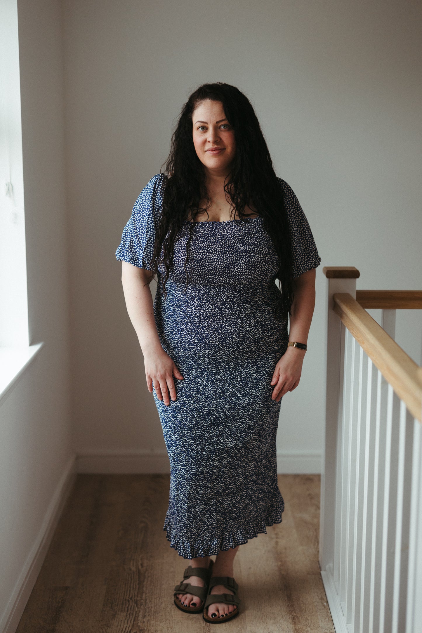 ‘Evie’ Navy Maternity Nursing Dress