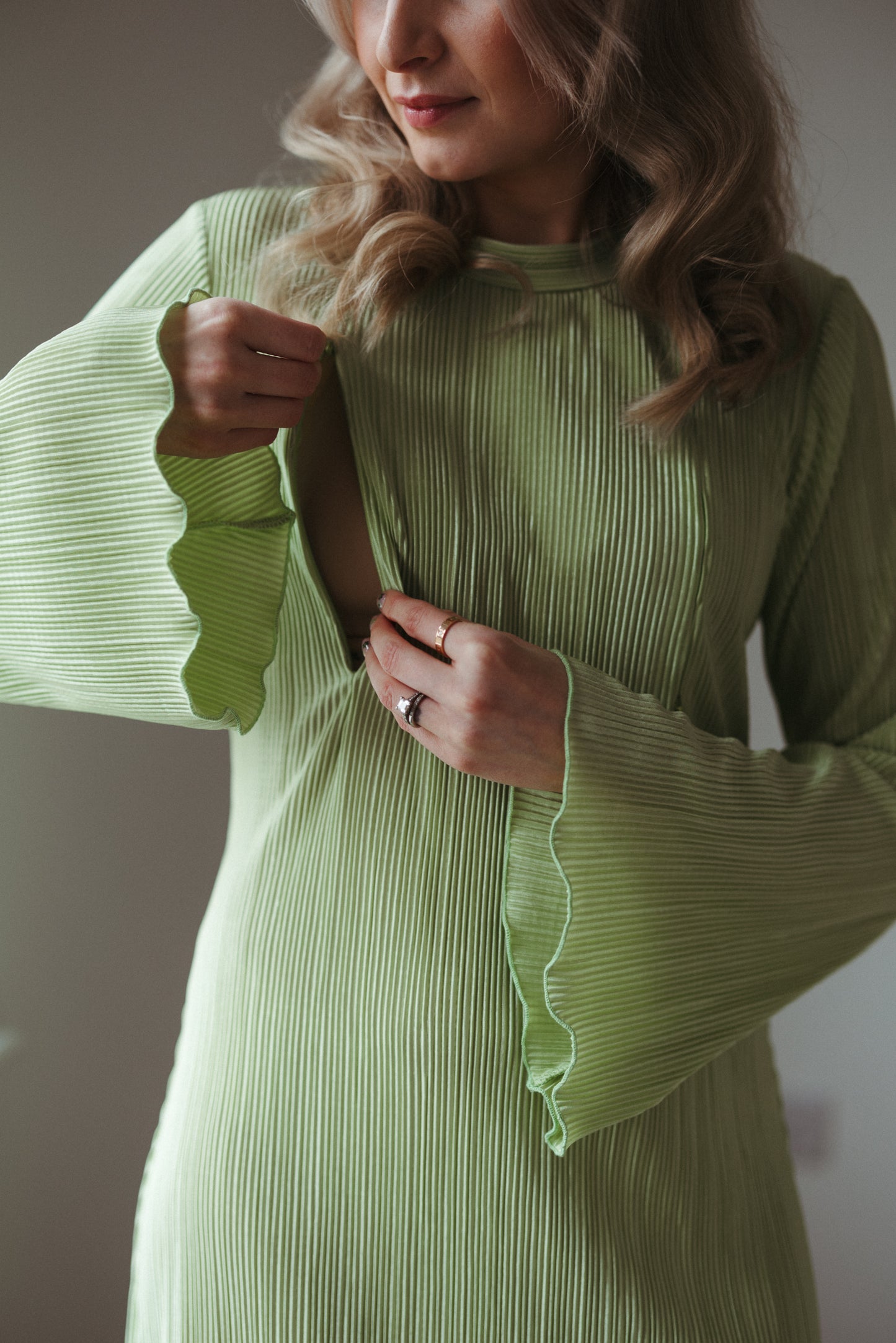 ‘Holly’ Long Sleeved Nursing Dress