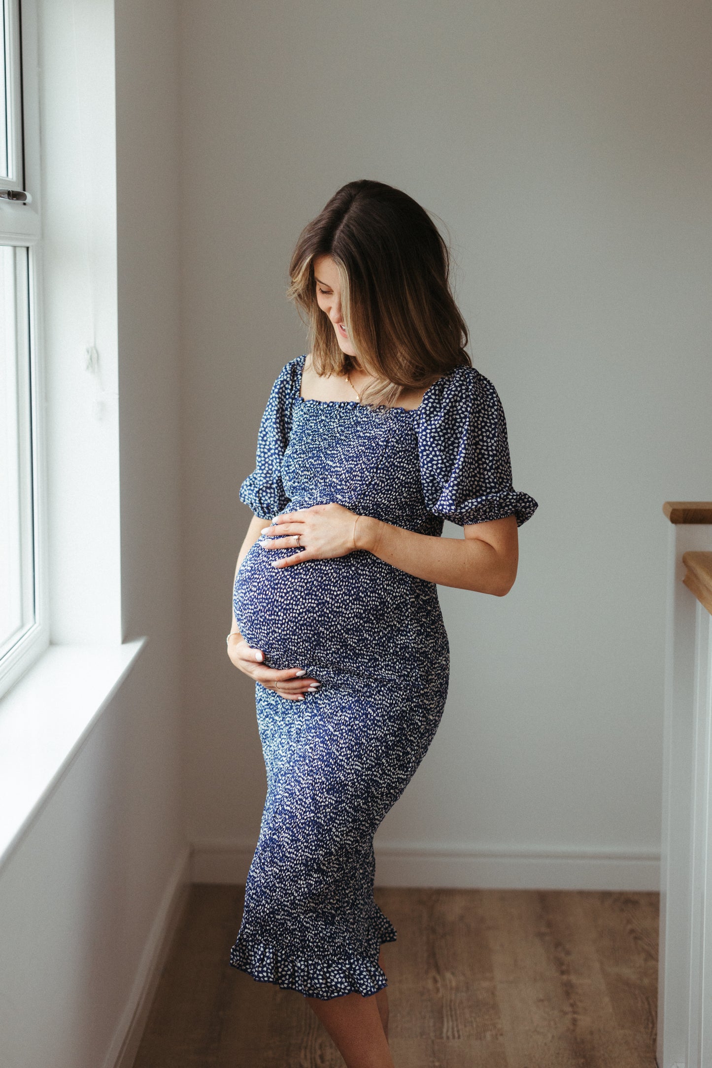 ‘Evie’ Navy Maternity Nursing Dress