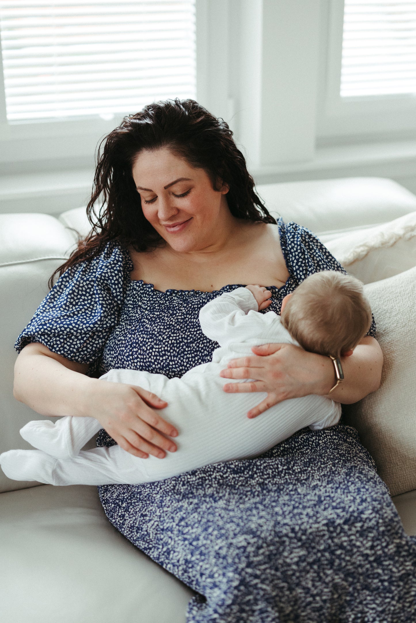 ‘Evie’ Navy Maternity Nursing Dress
