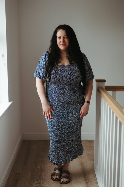 ‘Evie’ Navy Maternity Nursing Dress