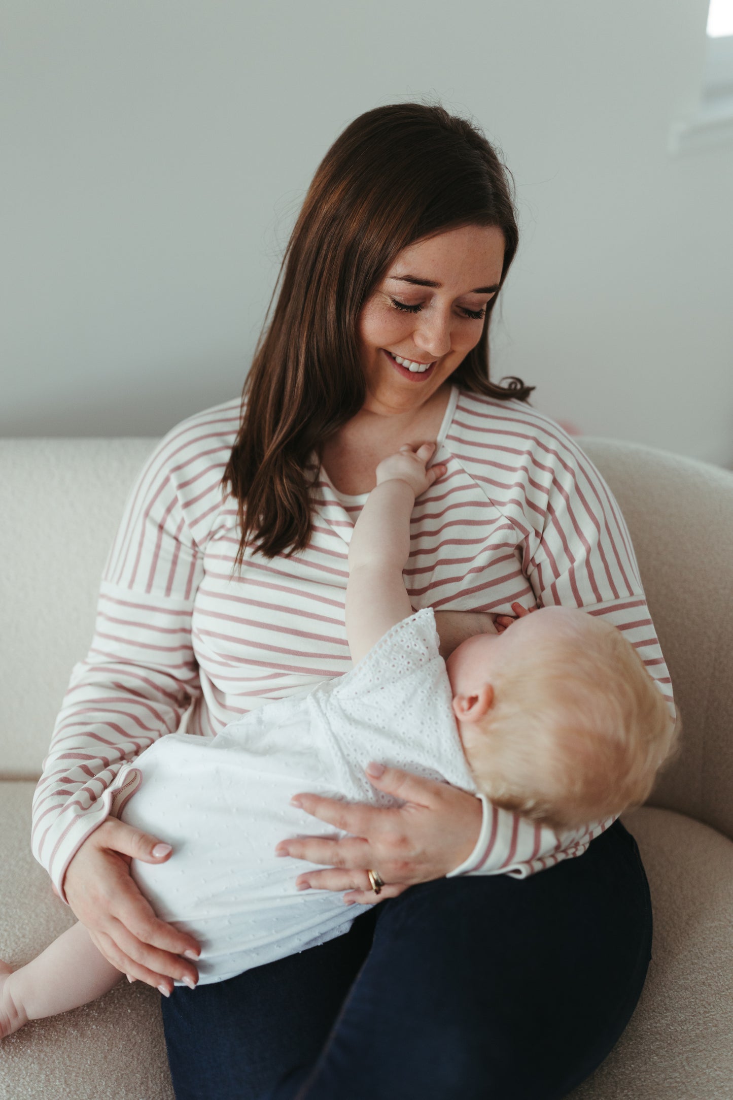 ‘Mimi’ Pink Maternity/Nursing Long Sleeved Top