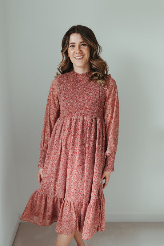 ‘Gracie’ Maternity/Nursing Midi Dress